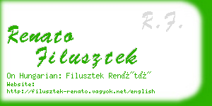 renato filusztek business card